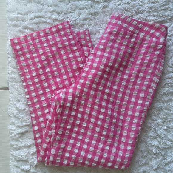 Vici Dee Elly pink textured gingham pants- elastic waist - Picture 2 of 8